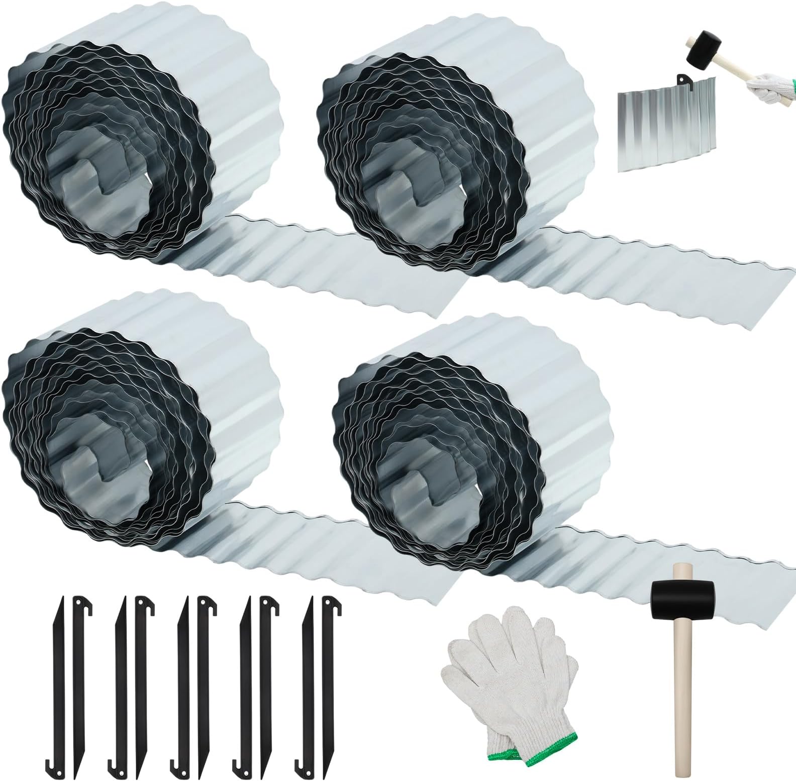 Garden Edging, Corrugated Garden Edging Border Metal Landscaping Edging Border