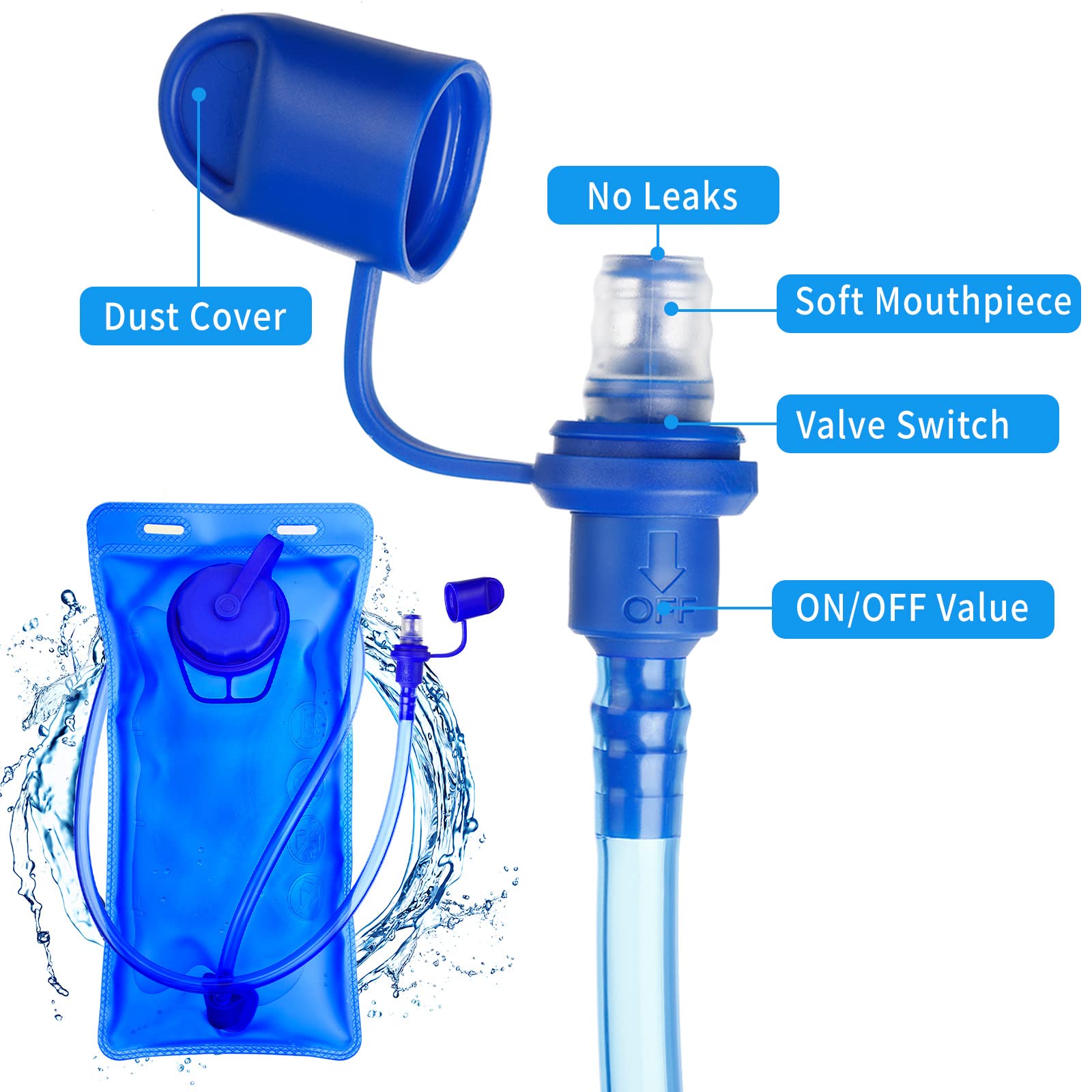 Lot de 2 sacs à dos d'hydratation avec poche à eau de 2 L, sac à dos d'hydratation avec poche d'hydratation pour randonnée, course à pied, cyclisme, vélo pour homme et femme
