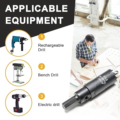 Vista 255 de Sierra perforadora de 2 3/4" (70 mm) para madera y plástico, broca de núcleo de cortador de agujeros bimetálico HSS para paneles de yeso, tableros
