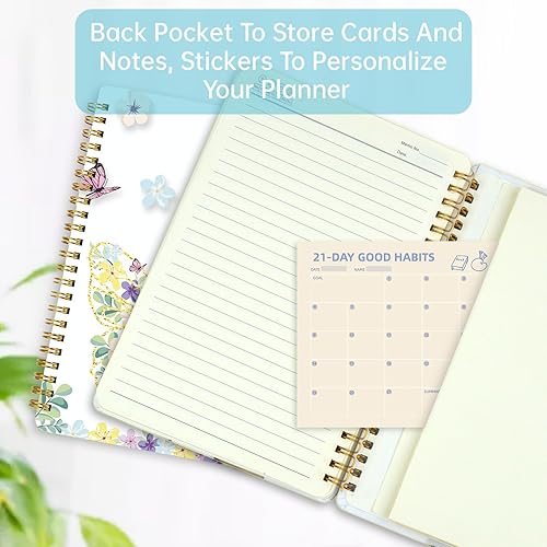 Miniatura 5 de Mlife Cuaderno encuadernado en espiral A5, 160 páginas, diario de 3.53 ozyd, cuaderno de notas de 8.5 x 6 pulgadas, cuadernos con bolsillos,