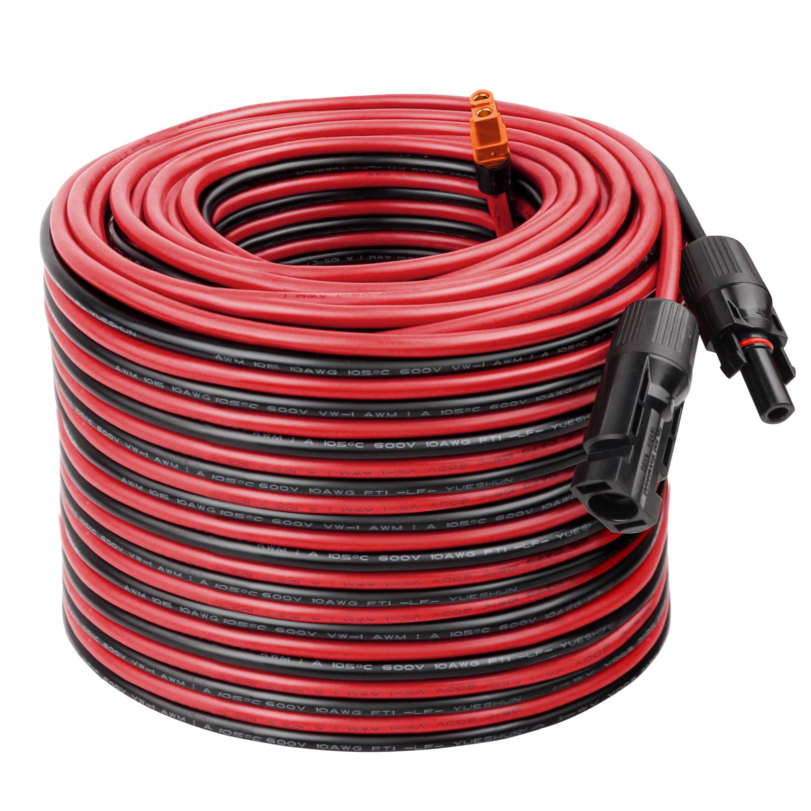MOOKEERF Solar to XT60i Cable 10AWG - 100FT Solar Panel to XT60i Adapter Connector XT60i-F Extension Cable for Portable Power Station Solar Generator