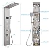 LED Light Shower Panel Tower System 5-in-1 Bathroom Shower Tower Column SUS304 Stainless Steel Rainfall & Waterfall Shower Head Massage Jet Tub Spout Handheld Shower brushed