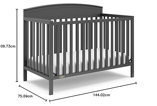 Vista 161 de Graco Benton - Cuna convertible 5 en 1 con cajón (negro) – Se convierte de cuna de bebé a cama infantil, sofá cama y cama de tamaño completo, se
