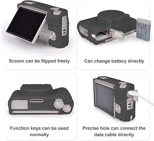 Miniatura 3 de Leayjeen Funda protectora de silicona compatible con cámara Canon SX740 SX730, carcasa protectora de silicona suave, con cubierta desmontable para