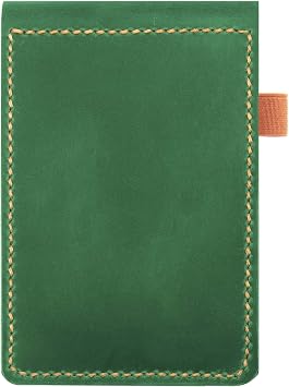 Real Genuine Leather Notepad Cover For Mini Pocket Notebook 3" X 5", Leather Cover For Rite In The Rain Top-Spiral Notebook,Customized Gift Dark Green