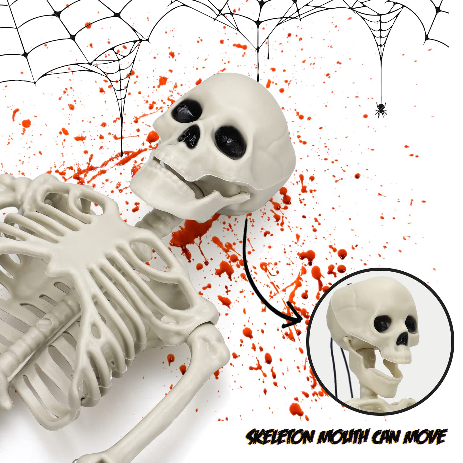 TOY Life 6 Pcs Halloween Hanging Skeleton Decoration - 16� Posable Skeleton Halloween Decoration - Skeleton Decor - Halloween Decorations Outdoor Indoor - Halloween Party Decoration - Plastic Skeleton