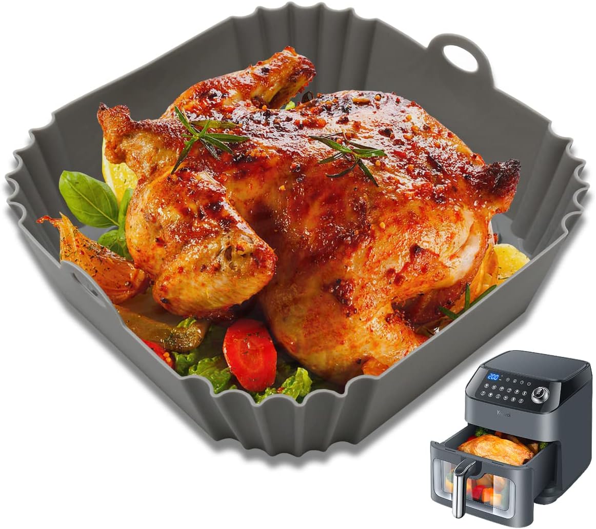 Silicone Air Fryer Liners, 8 inch Reusable Air Fryer Pot
