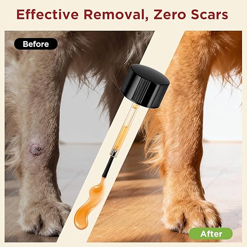 Miniatura 6 de Enredadera Removedor de verrugas para perros con cepillo integrado, fórmula natural aprobado por veterinarios, eliminación de verrugas y marcas