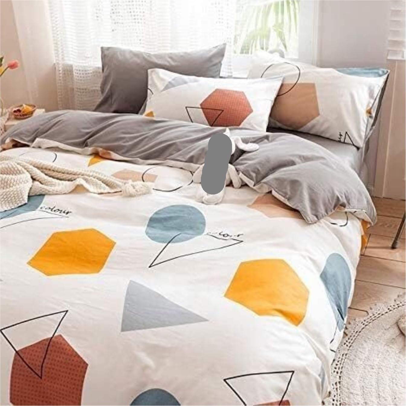 Komplet Pościeli Bedding Pościel Zestawy Pościeli Bawełnianej Prosty Styl Poszwa Na Kołdrę Tekstylia Domowe Poszwa Na Kołdrę Miękka, Przyjazna Dla Skóry Bawełniana Poszwa Na Kołdrę Zestaw Pościeli(Whi