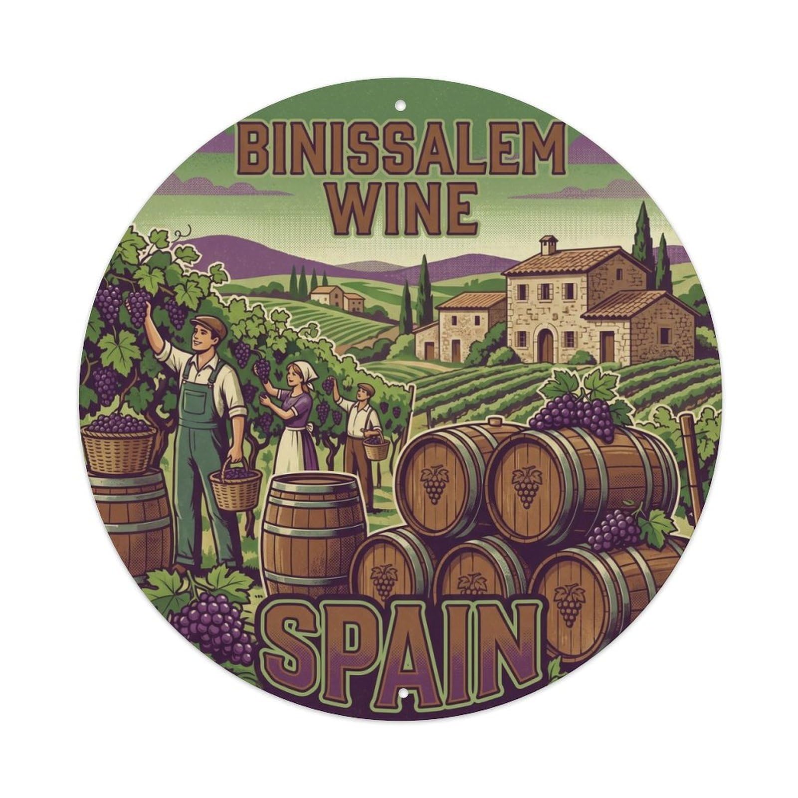 Mallorca Binissalem Wine Spain Landmark Travel Metal Tin Sign