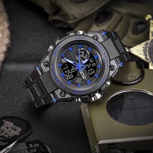 Miniatura 5 de Reloj militar para hombre, reloj electrónico para deportes al aire libre, reloj táctico del ejército, cronómetro LED, impermeable, relojes