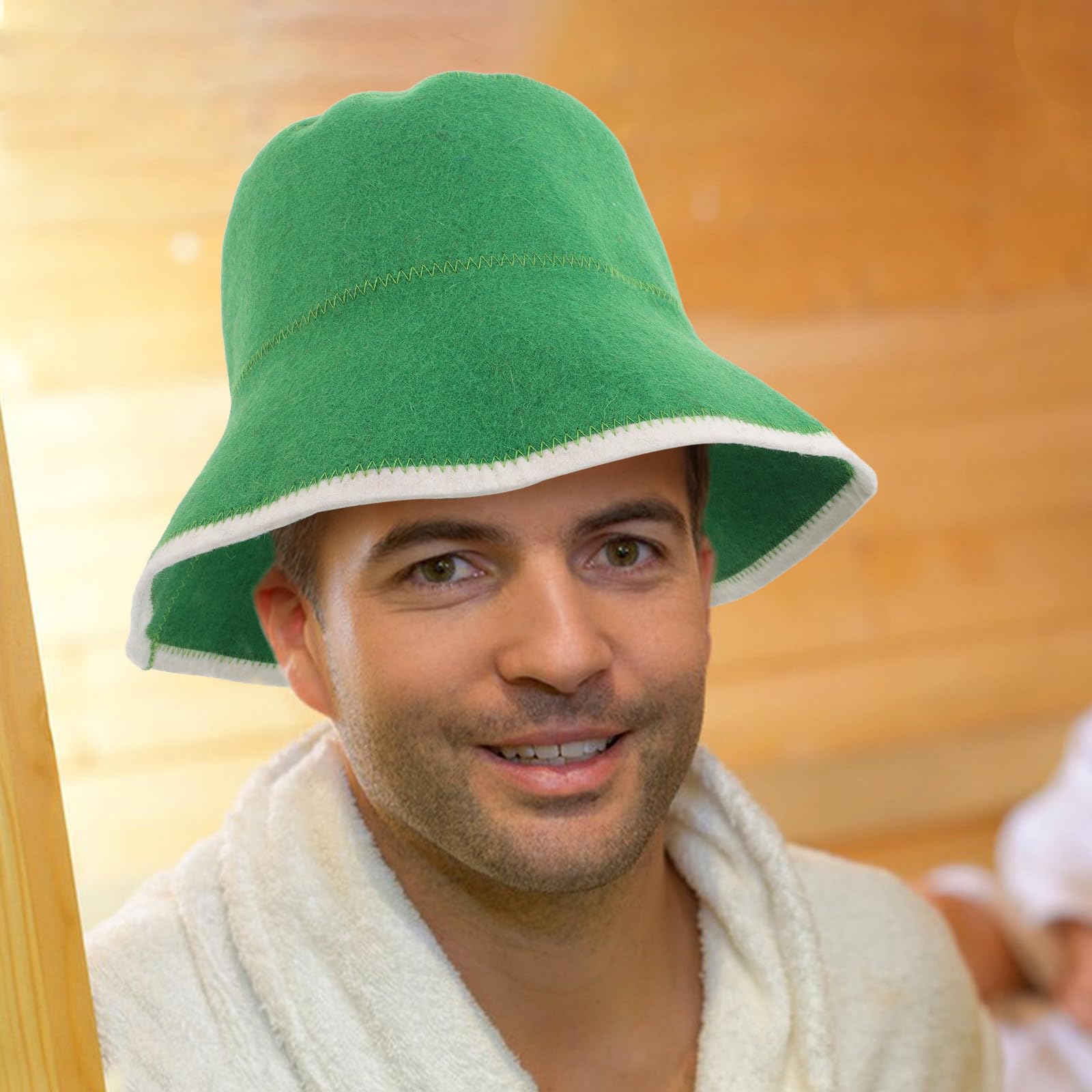 Toyvian 5 Piezas Gorro de Sauna de Lana Gruesa, Absorbente y Transpirable