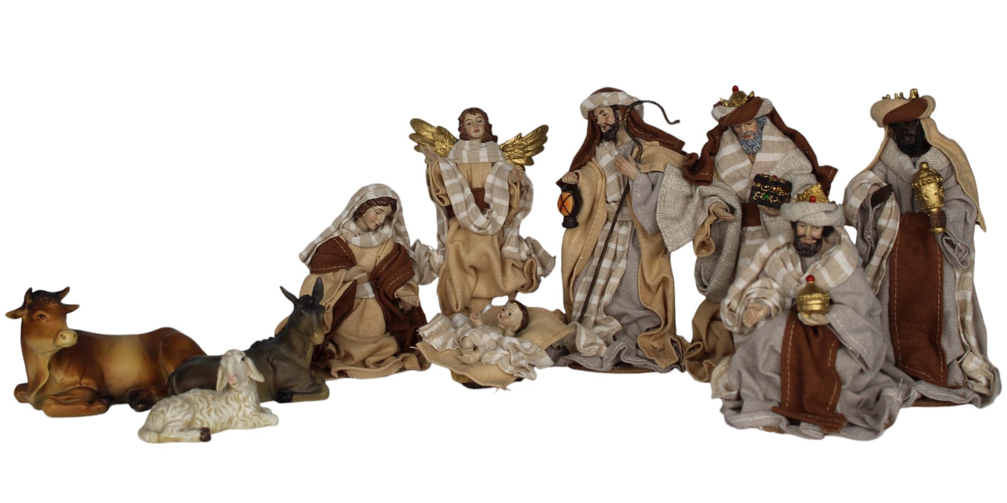 ZICOM Ankleidefigurenset Bethlehem, Krippenfiguren modern ca. 16cm 10-TLG. Polyresin bekleidet