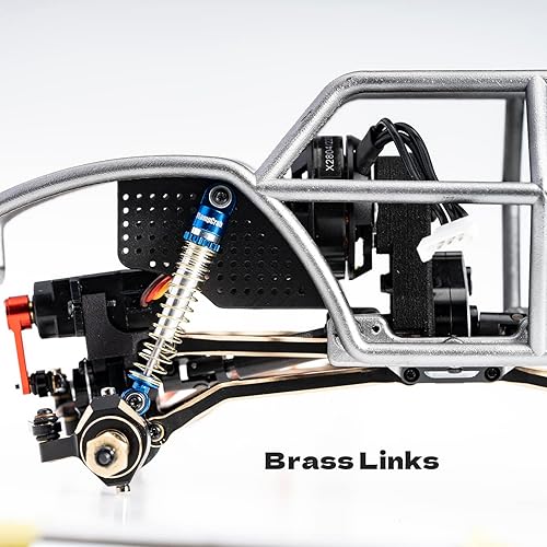 Miniatura 2 de RampCrab High Clearance 4 Links Set for SCX24 C10, Brass Links Set, Upgrade Parts for SCX24 Bronco, C10, Jeep Wrangler JLU, Axial 124 RC Crawler Car