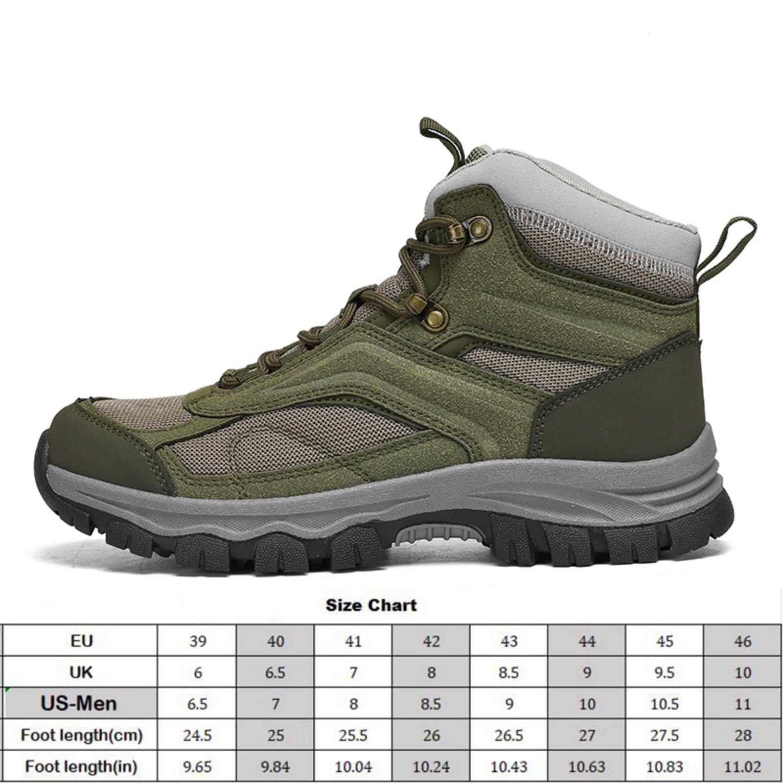 Męskie lekkie buty trekkingowe skórzane buty turystyczne za kostkę | Wsparcie łuku stopy, Lekkość przewiewność, Do aktywności na świeżym powietrzu: trailu, trekkingu i podróży