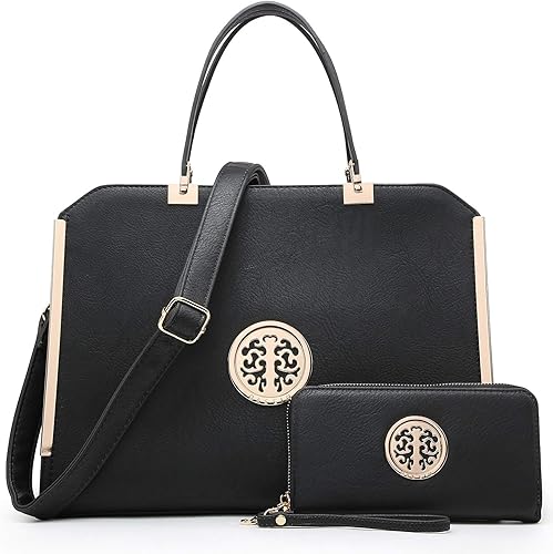 Dasein Bolsos y bolsos de mano para mujer, bolso de mano con asa superior, bolsa de trabajo de hombro grande con cartera