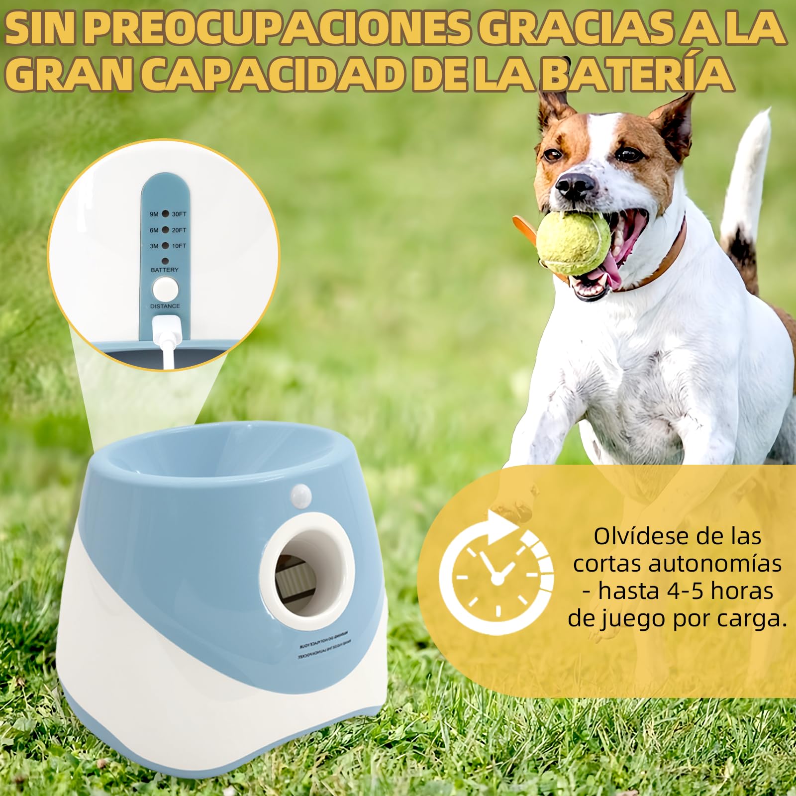 Máquina para lanzar pelotas para perros con 6 pelotas de tenis, juguete eléctrico interactivo para perros pequeños, para interior y exterior
