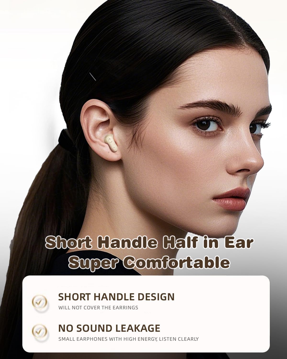 2 pares de mini auriculares invisibles pequeños inalámbricos Bluetooth para dormir, auriculares ocultos para dormir, microauriculares más pequeños y discretos de perfil bajo, auriculares para canal