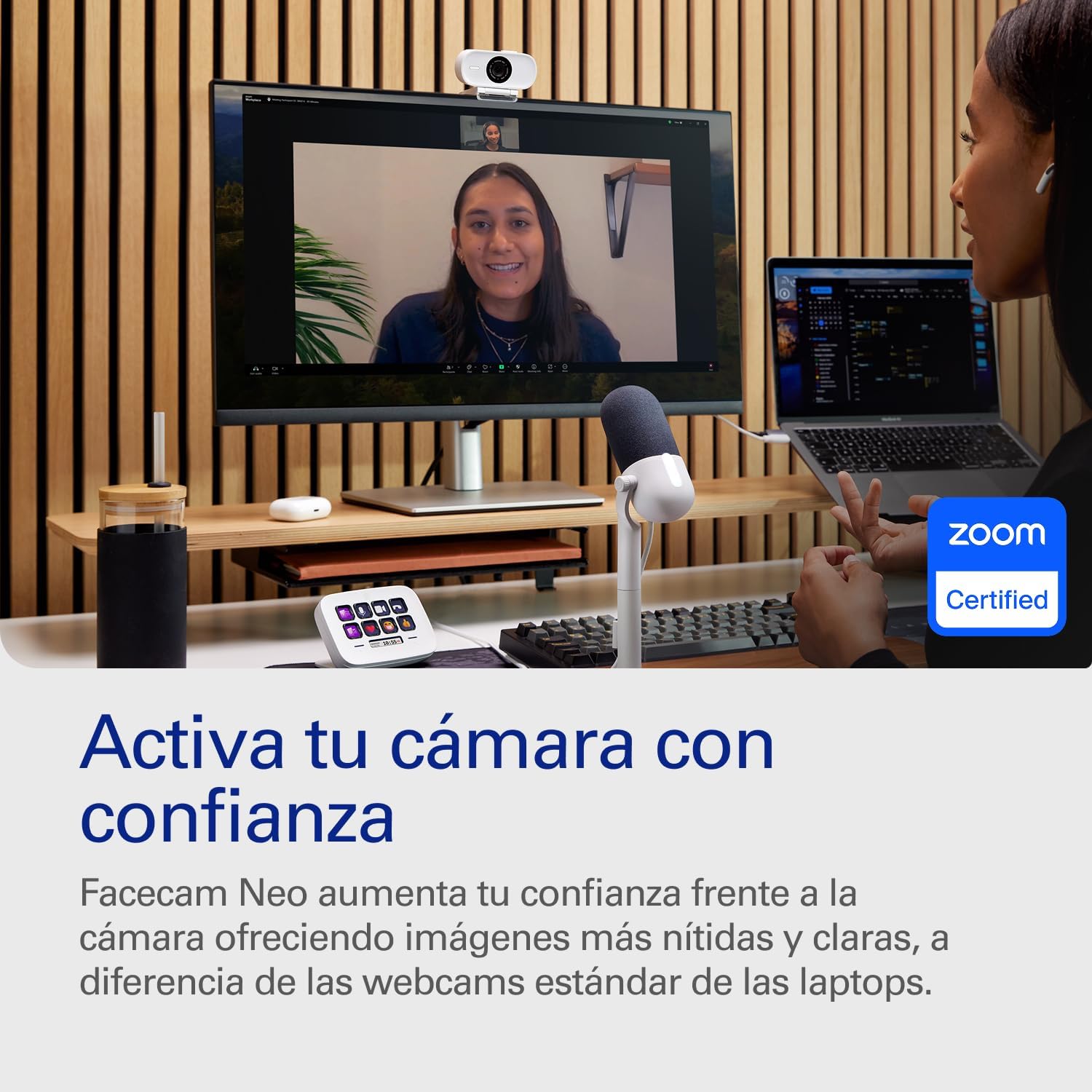 Elgato Facecam Neo – Webcam Full HD con obturador de privacidad, corrección de luz, ideal para videollamadas y Streaming, Teams, Zoom, Slack, OBS, YouTube y más – USB-C, Plug&Play en PC, laptop y Mac 3