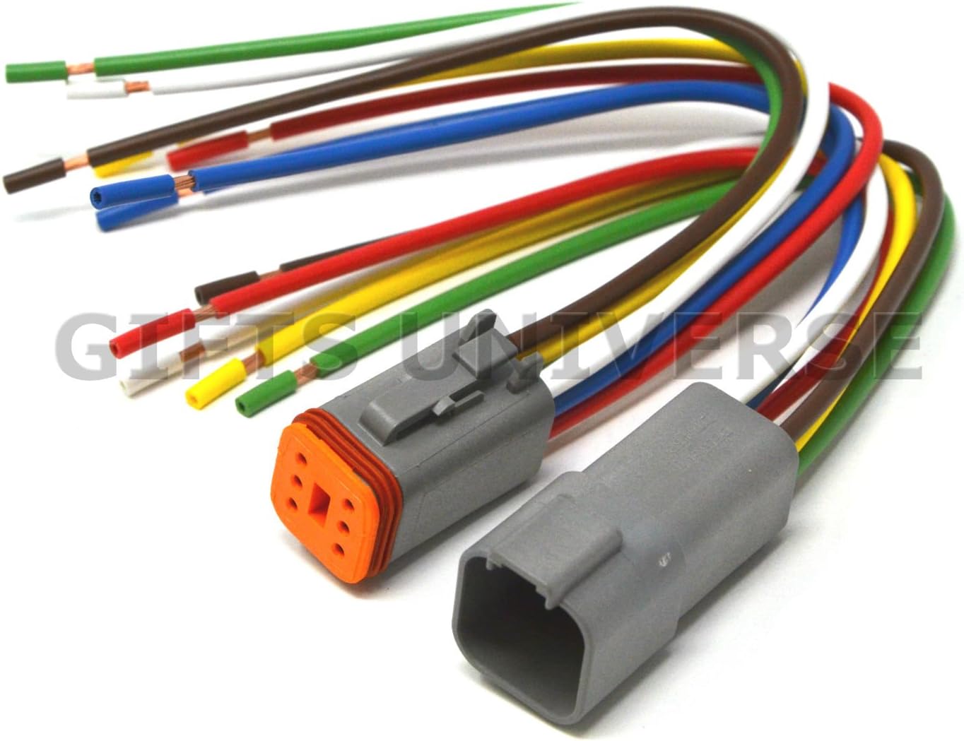 Deutsch DT 6-pin Pigtail Kit 14AWG Pure Copper GPT Wire, Made in USA