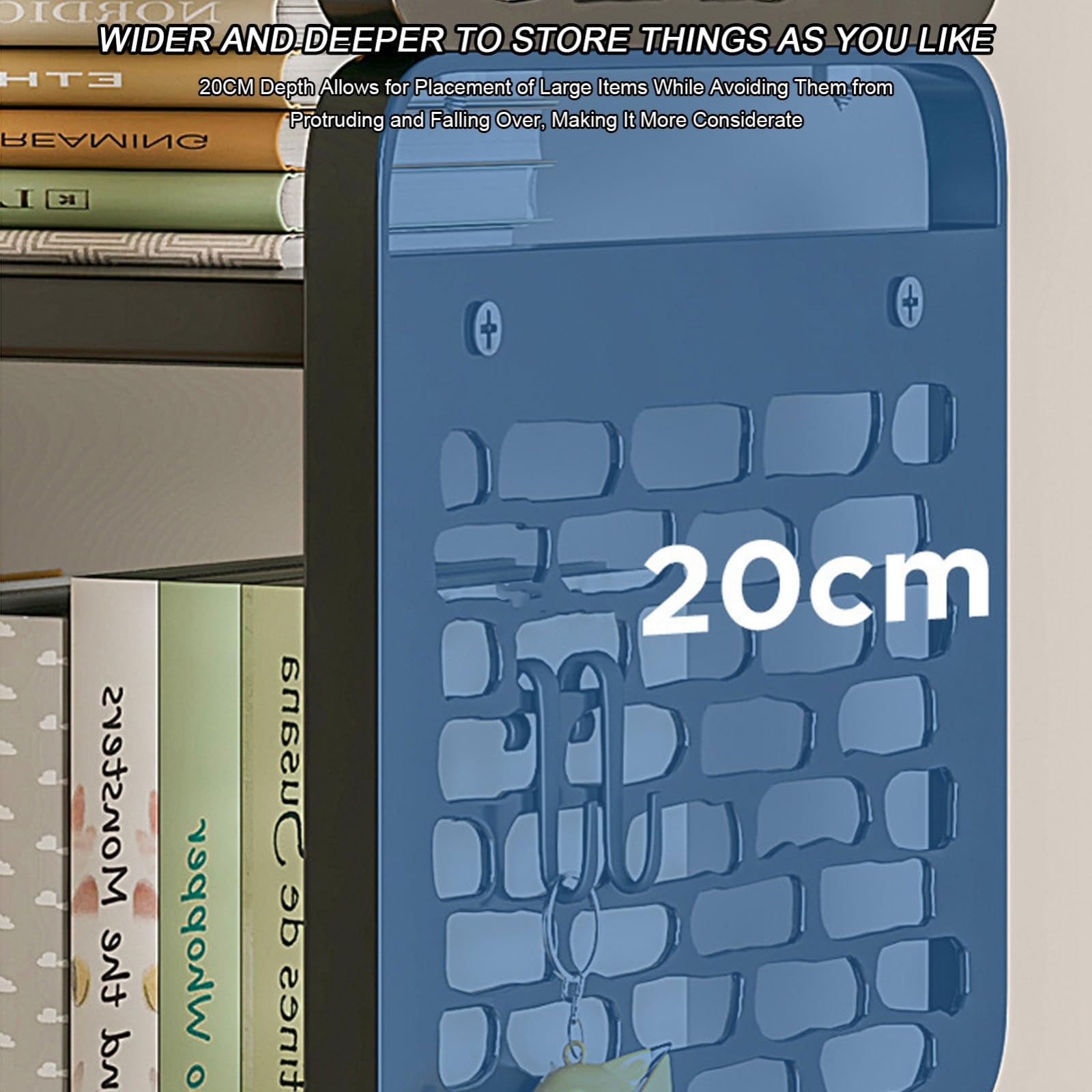 Libreria compatta da scrivania, piccola mensola per ufficio, fai da te, con pannello appeso, decorazione per la casa, 30 x 20 x 18 cm, ideale per accessori da ufficio e soluzioni salvaspazio