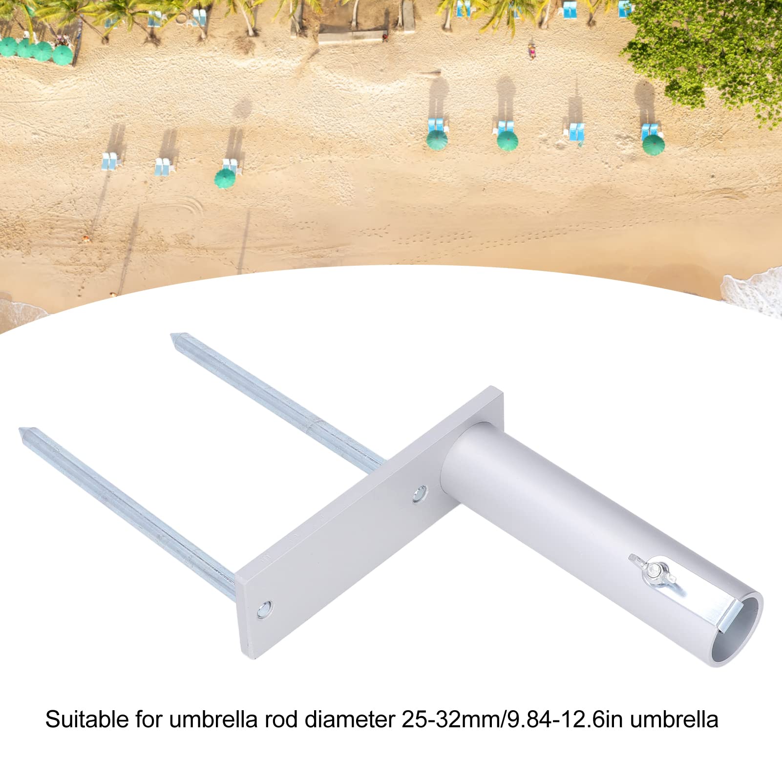 Aluminiowa kotwica piaskowa z palikiem do przenośnego parasola plażowego – idealna do użytku w ogrodzie na zewnątrz, mocne trzymanie w wietrznych warunkach, idealna na plażę i patio