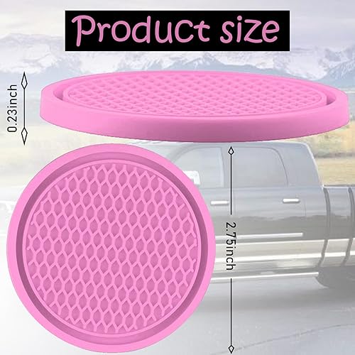 Miniatura 2 de 4 posavasos de 2.75 pulgadas para automóvil, universales antideslizantes incrustados en adornos, tapete de silicona para la mayoría de los autos