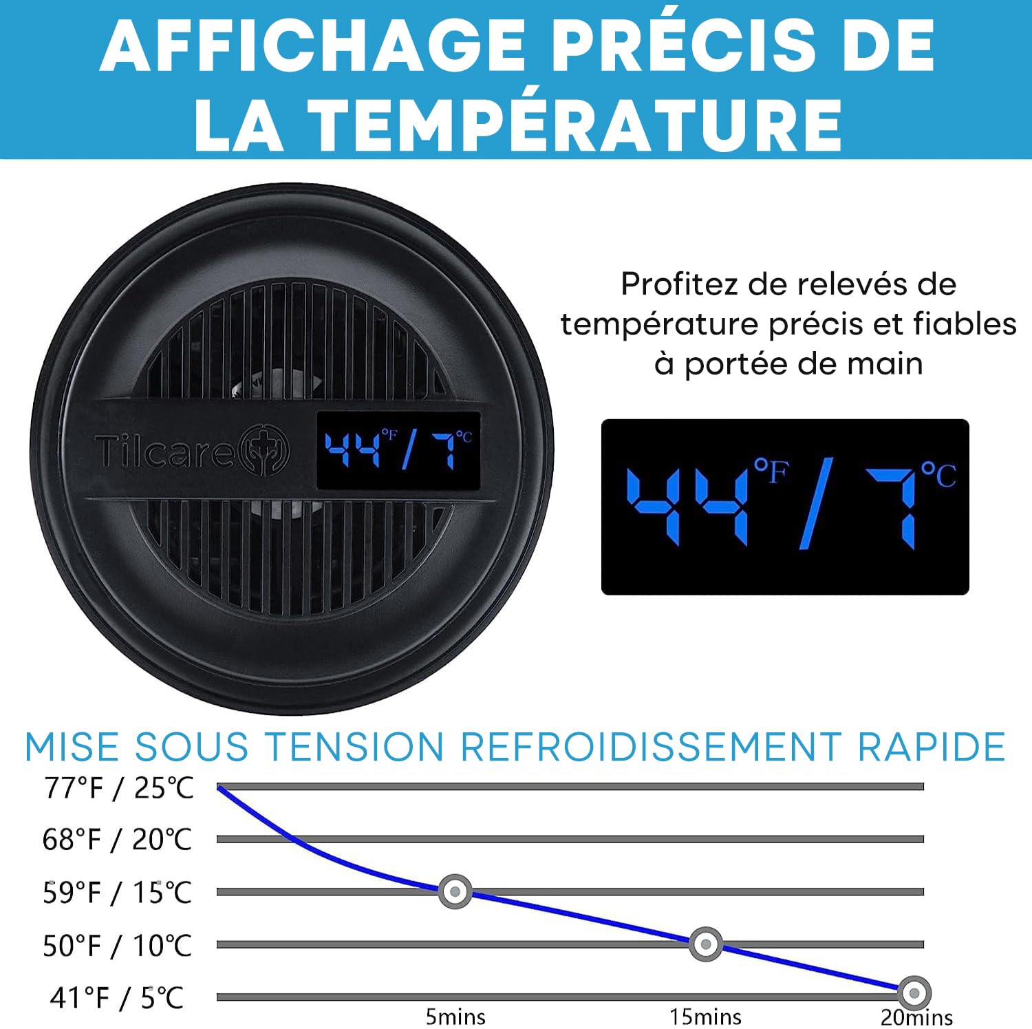 Trousse isotherme insuline électrique de voyage avec chargeur USB Tilcare - Kit de refroidissement des médicaments approuvé par le TSA