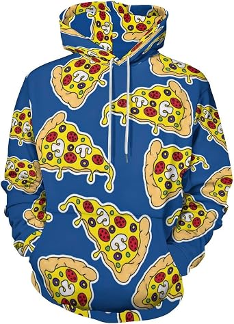 Pizza Hoodie Novelty Hoodies 3d Printed Pullover Casual Sweatshirts