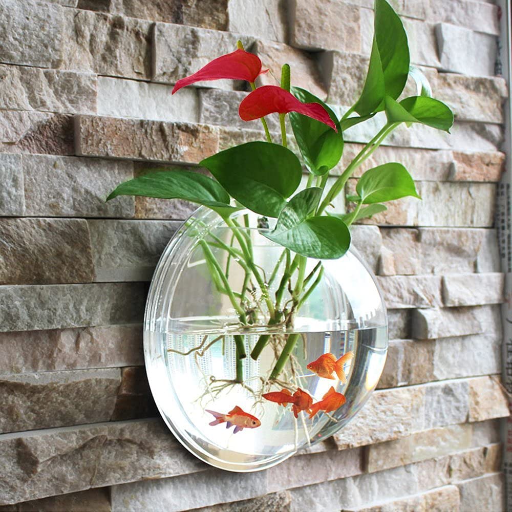 Aquarium Mural à Suspendre en Acrylique Transparent,Aquarium Tenture Murale Aquarium Produits pour Animaux Aquatiques Claire, 23 cm