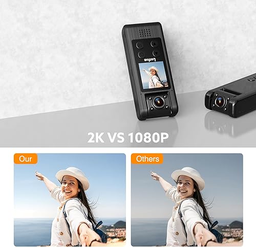 Miniatura 9 de Losfom Z07 2K 64GB Body Worn Camera, 1440P HD Cámara corporal con lente giratoria, cámara montada en el cuerpo con visión nocturna, lente giratoria