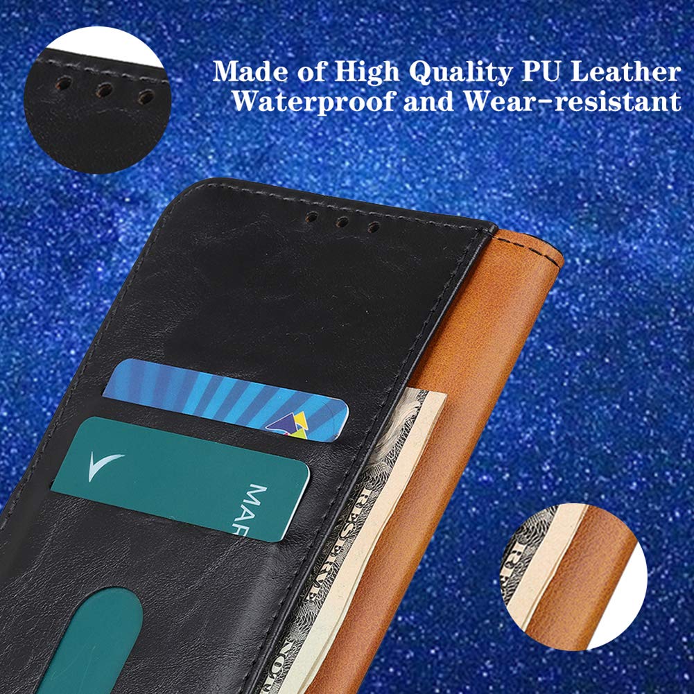 BeyondTop - Custodia a portafoglio compatibile con Google Pixel 6 Pro, con porta carte, in pelle PU, per Google Pixel 6 Pro, colore: Nero
