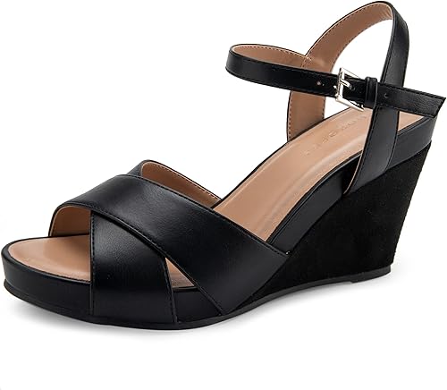 Aerosoles PASTEL Wedge Sandal, Black Combo, 12W