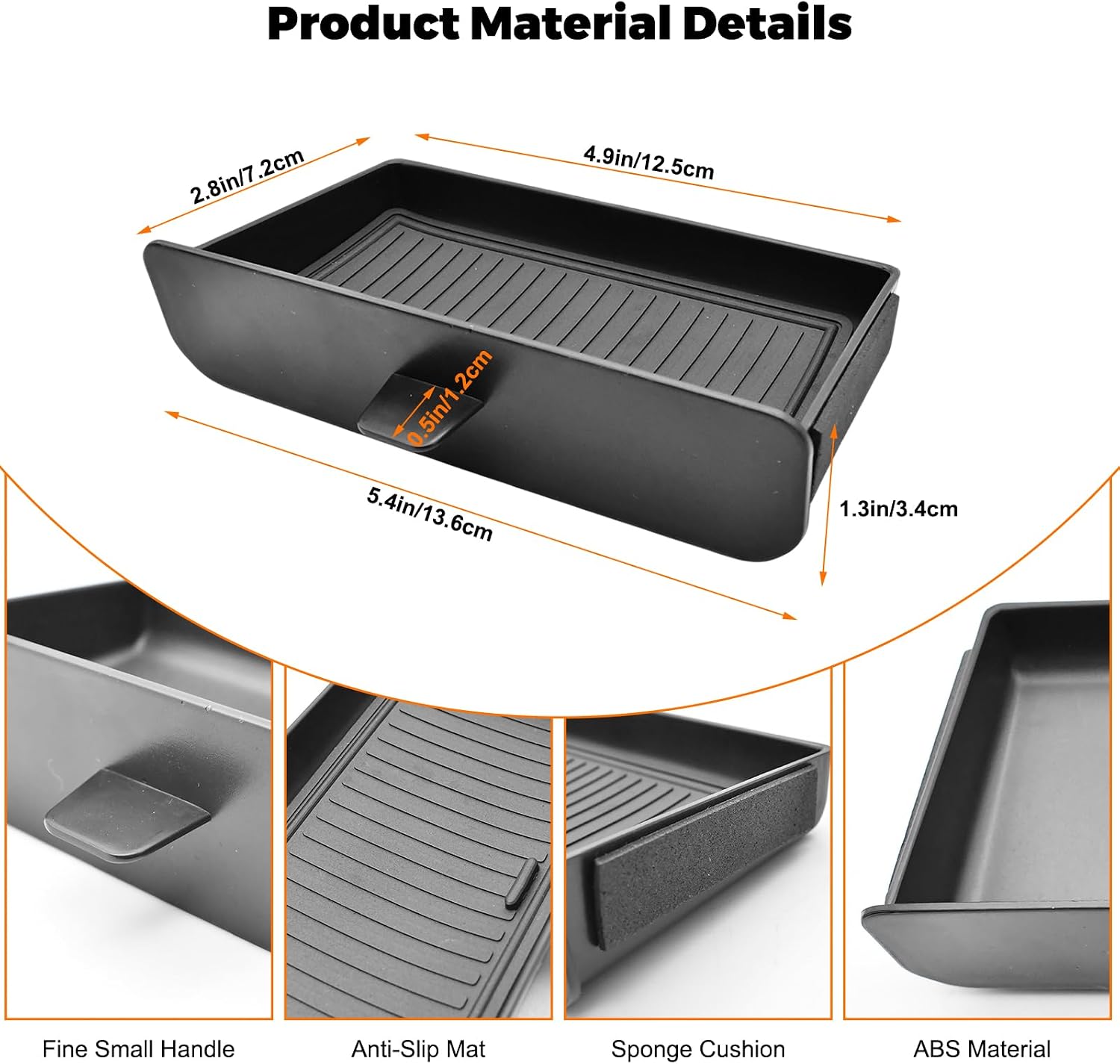 Rear Seat Storage Tray Fit for 2019-2026 Dodge Ram 1500 2500 3500 Insert Drawer Box - Easy to Install Removable Cubby Organizer Box Insert Tray (Only Fits Models with Cubby)