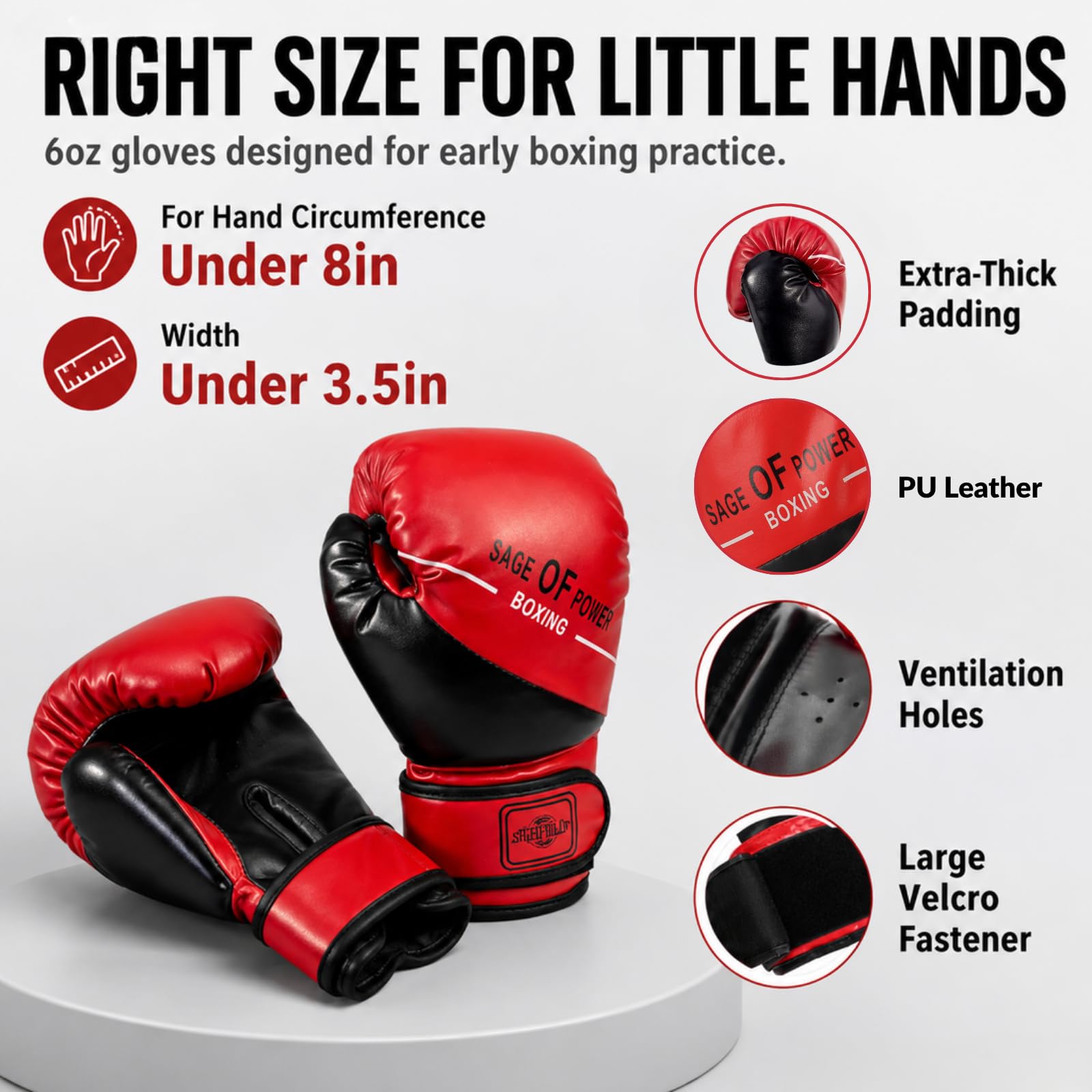 Saco de Boxeo para niños Sin-Relleno 2 pies PU Pesado Saco de Boxeo con 6 oz Guantes de Boxeo para 3-12 años