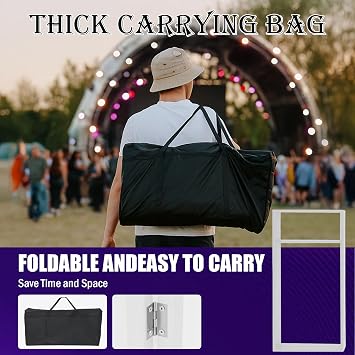 Portable DJ Booth Facade,DJ Table,Heavy-Duty DJ Table Stand Portable Booth,Iron Plate Surface DJ Facade Booth,with Carry Bag & Hook & Cup Holder (41.3L x 20.4W x 43.3H)