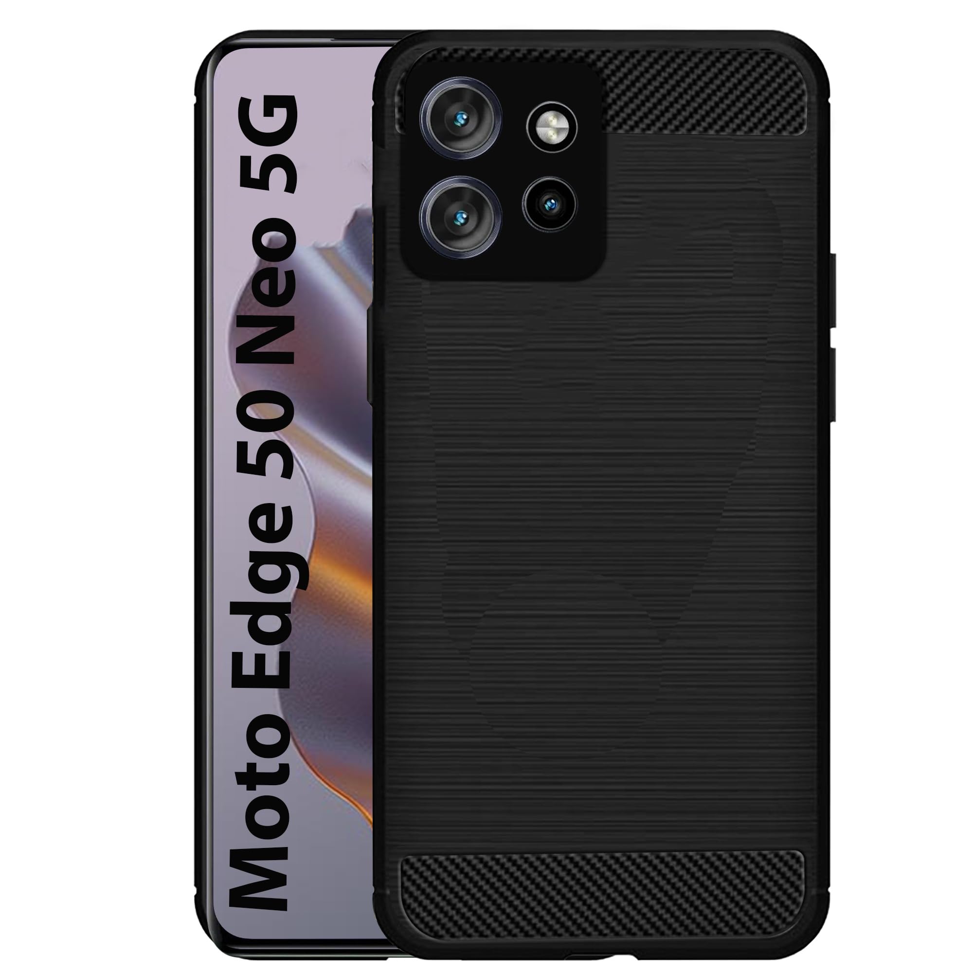 Knotyy Motorola Edge 50 Neo 5G Back Cover | Hybrid Shock Proof Case Cover| Matte Soft Silicon Flexible | Stylish and Finishing Back Cover | Anti-Slip Grip Cover (Black) (B0DHP95HNY) Amazon Price History, Amazon Price Tracker