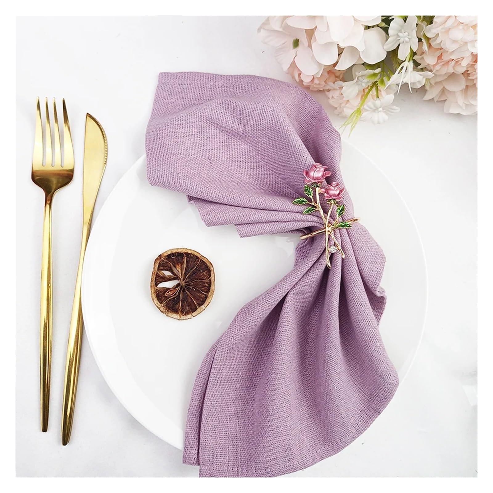 Stoffservietten 12 Stück Servietten aus Poly-Baumwollstoff, waschbare und Wiederverwendbare Tischsets, buntes Tuch, for die Dekoration von Küche, Esszimmer Hochzeit(12PCS Orange)