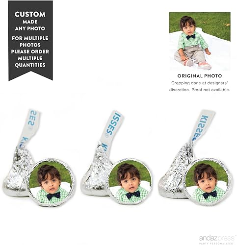 Miniatura 6 de Andaz Press Trío de etiquetas de gotas de chocolate, se adapta a besos, baby shower, verde menta, paquete de 216