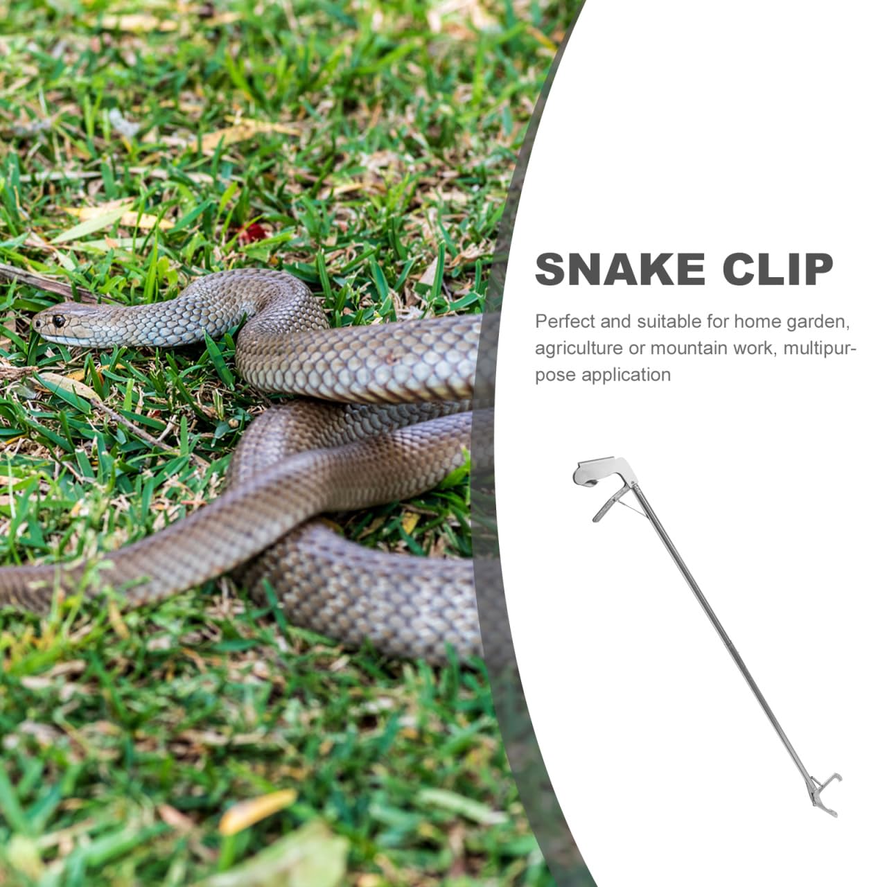 Happyyami Pinza Serpente in Acciaio Inossidabile 23.6 Pollici Pieghevole Strumento Leggero per Cattura Sicura di Serpenti per Giardino Agricoltura E Montagna