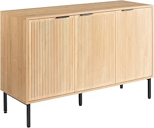 Buffet 2 Portes Et 3 Tiroirs Décor Chêne Et Noir Mat Craft | Maisons Du Monde