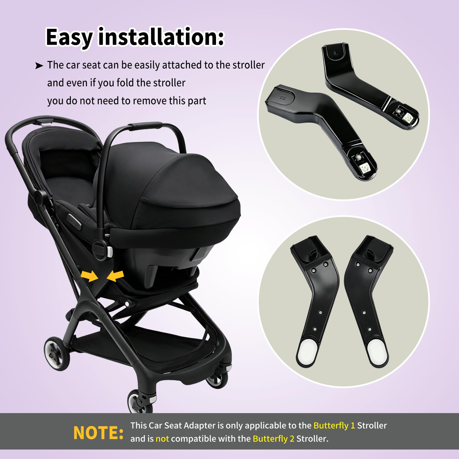 Amazon.com: Butterfly 1 Stroller Car Seats Adapter Compatible with Nuna Pipa  Lite Rx and Cybex Aton M and Maxi Cosi Pebble 360 : Baby