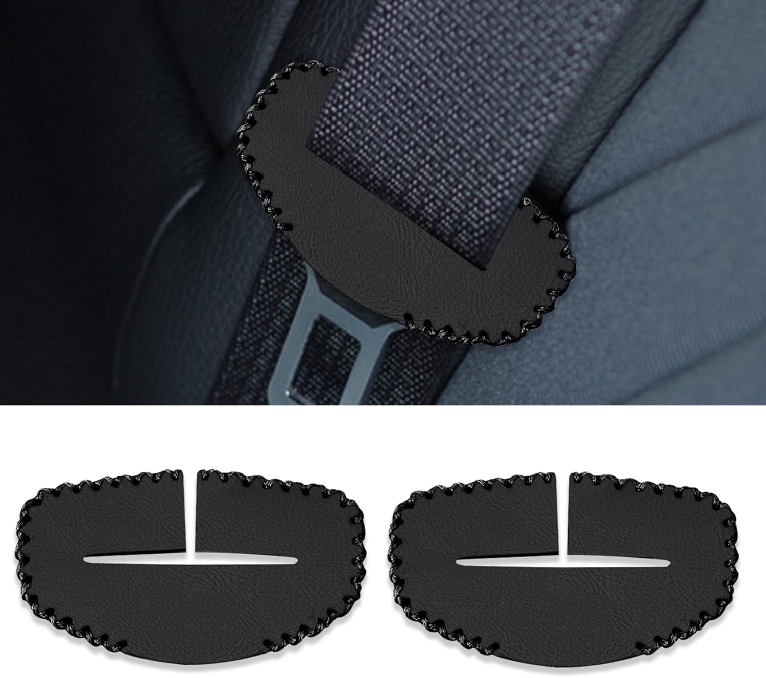 Kutyun 2Pcs Seat Belt Buckle Cover, AntiScratch Leather