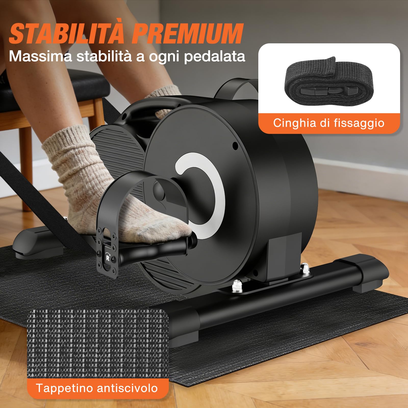 DH FitLife 2026 Pedaliera Magnetica 16 Livelli per Casa, Mini Cyclette da Scrivania con Display, Silenziosa e Antiscivolo, Allenamento Gambe a Basso Impatto, Anziani e Riabilitazione, Fino a 220 kg