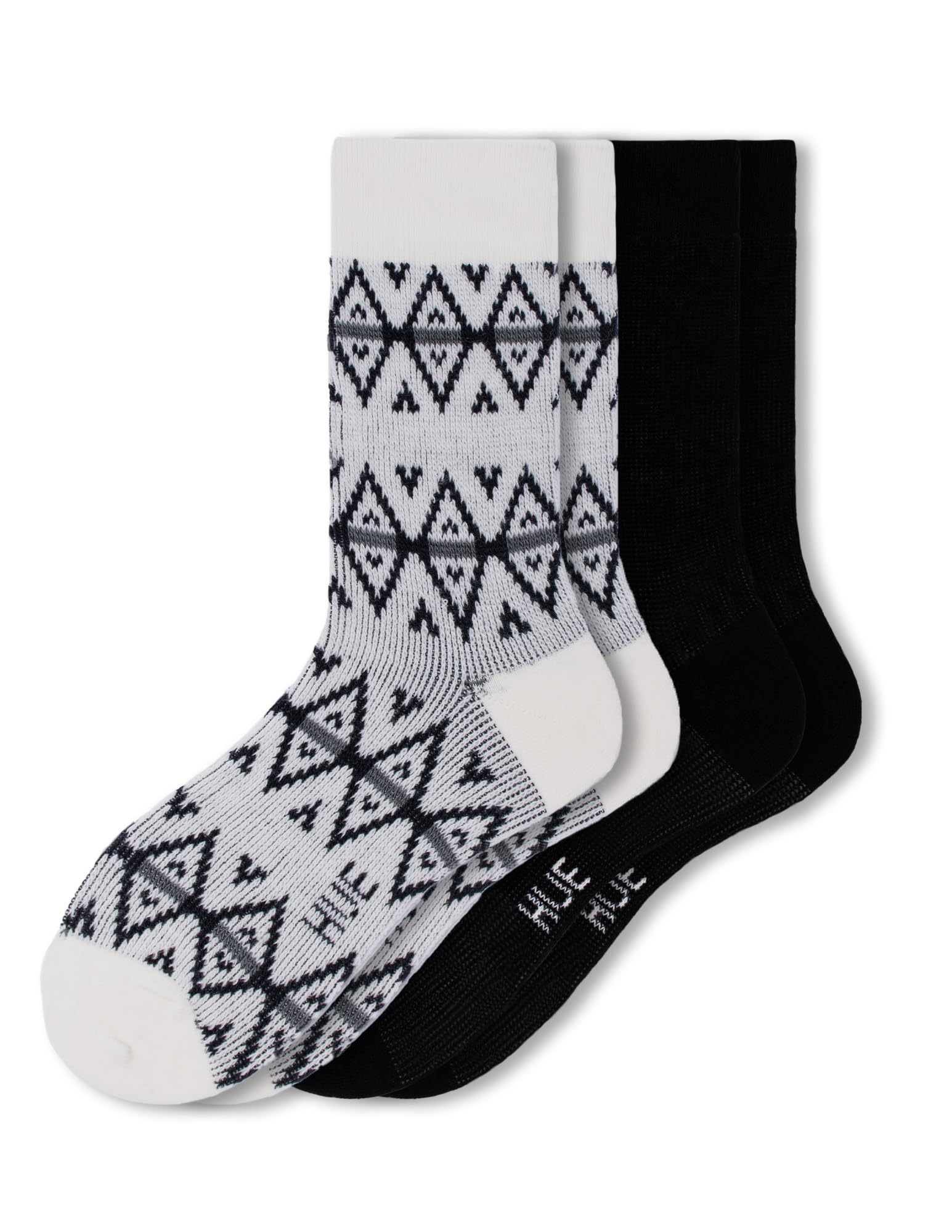 HUE womens Crew Length Boot Socks, 2 Pair Pack