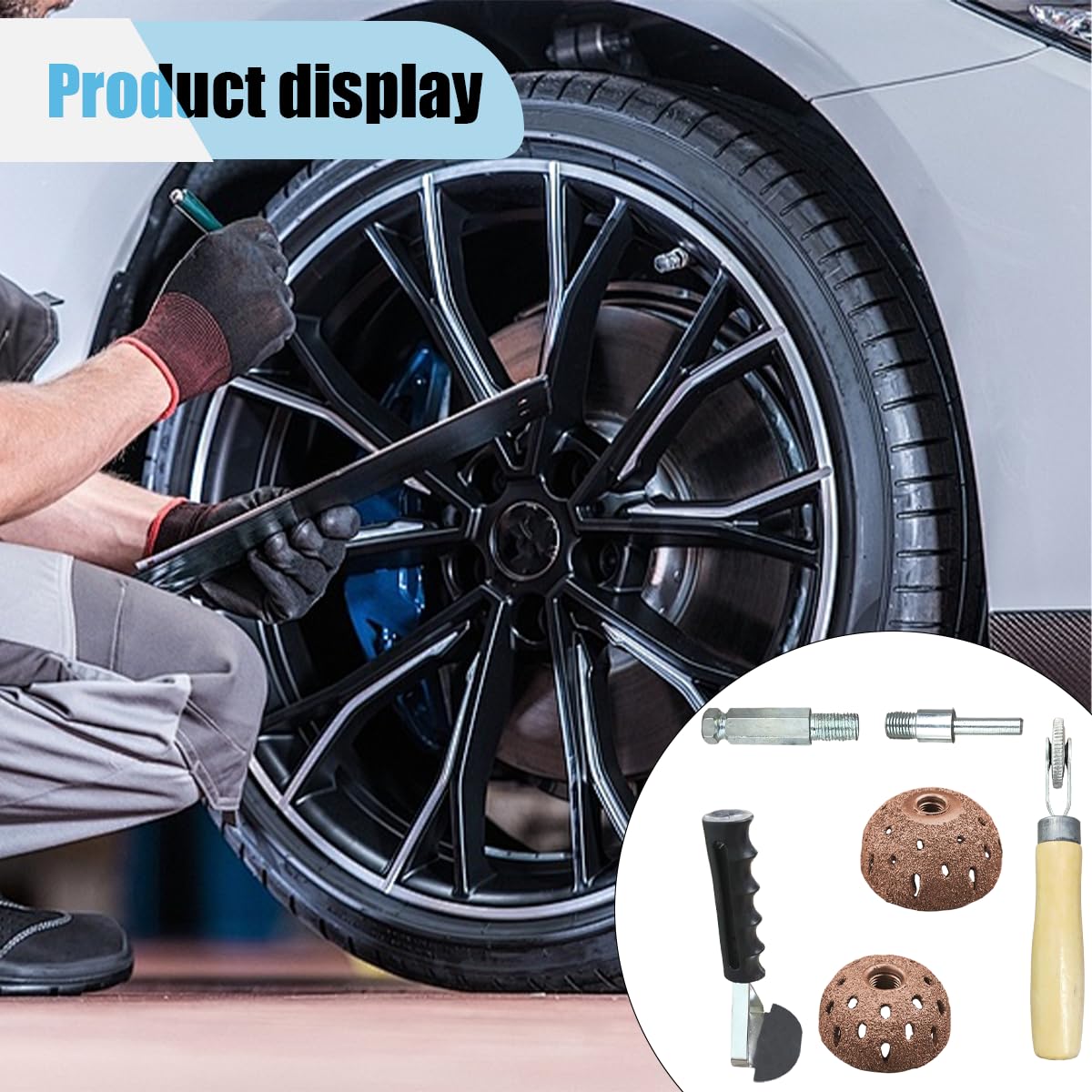Zestaw narzędzi do naprawy opon z kółkami polerskimi 42 mm, 55 mm, ze stali wolframowej, do naprawy opon, do samochodu, motocykla, roweru, akcesoria do szlifowania i polerowania opon,