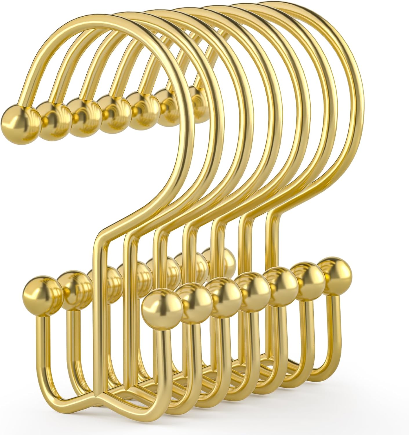 Goowin Shower Curtain Hooks, 12 Pcs Shower Curtain Rings