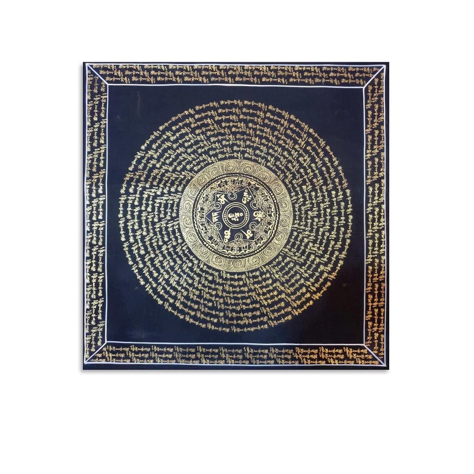 Poster tradizionale Mantra Mandala Art Buddismo Religione Meditazione Buddha Bodhisattva Wall Art Poster Regali camera da letto Decorazione per la casa Quadro Poster su tela 70 x 70 cm
