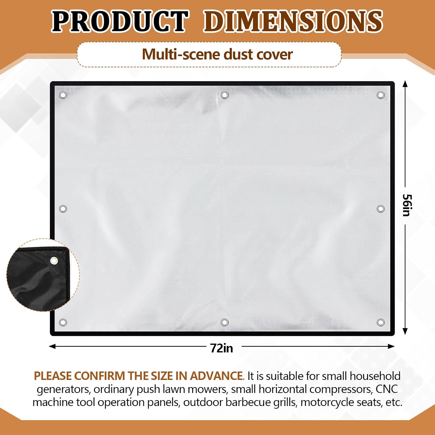 56 x 72 Inch Jumbo Tool Saver Machine Cover 420d Waterproof Fabric Equipment Dust Cover, Rustproof Breathable Tear Resistant for Most Table Saw Miter Saw Generator Machine Tools Outdoor image 2
