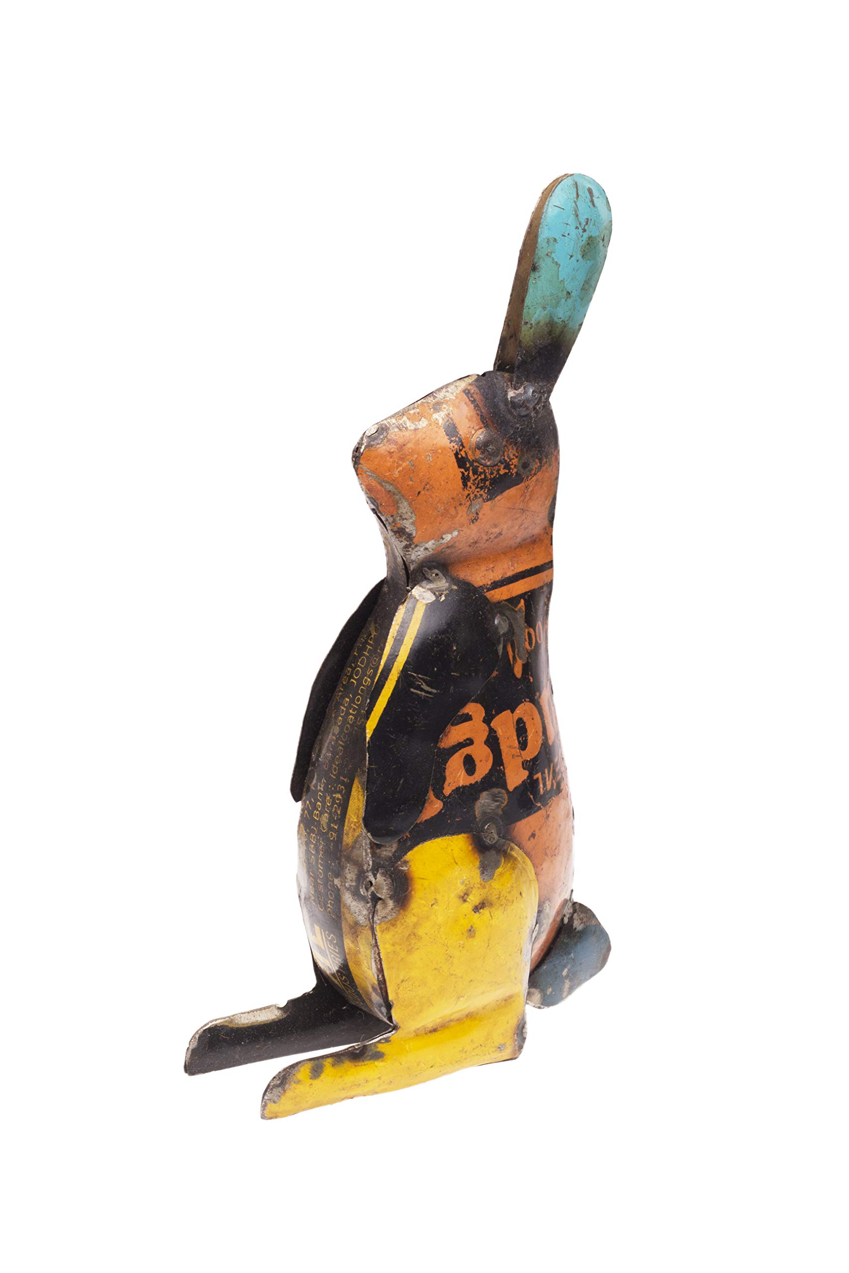 DeKulture Bunny Figurine: Spring Decorations, Easter Gifts, Recycled Metal Animal Statues for Home & Garden (5x1.5x9 Inches)-image-29